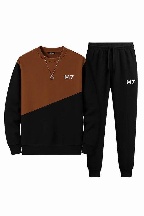 2 Pcs Men's Fleece Printed Tracksuit