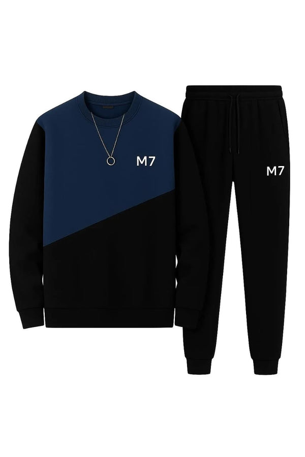 2 Pcs Men's Fleece Printed Track Suits