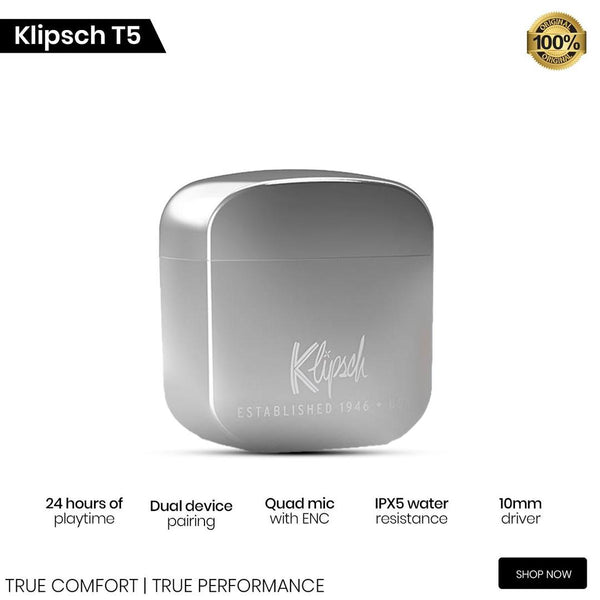 New T5 (Klipsch) Metal Wireless Earbuds